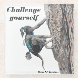 Dessous-de-verre En Verre Wererat Girl Rock Escalade Challenge Dessous de ve