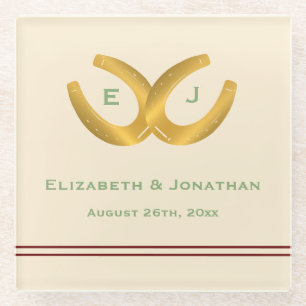 Dessous-de-verre En Verre Western Horseshoe Mariage