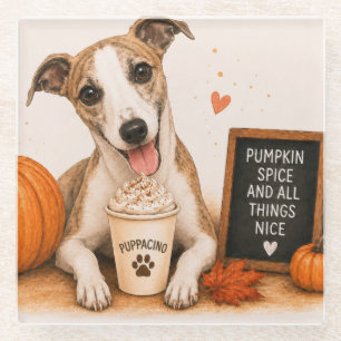 Dessous-de-verre En Verre Whippet Pumpkin Spice Puppaccino