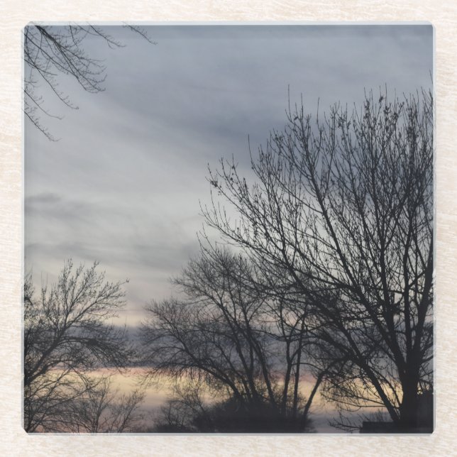 Dessous-de-verre En Verre Whispers of Winter (Devant)