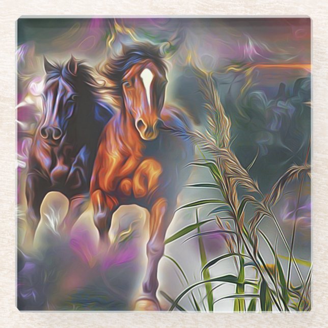 Dessous-de-verre En Verre Wild gallop (Devant)