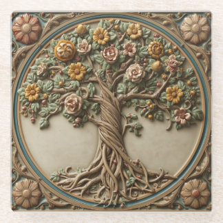 Dessous-de-verre En Verre William Morris arbre de vie Vintage préraphaélite