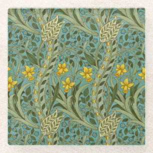 Dessous-de-verre En Verre William Morris Daffodil Motif Floral Classique