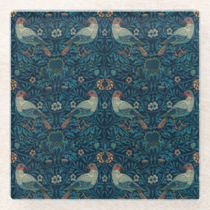 Dessous-de-verre En Verre William Morris Floral Vintage Oiseaux