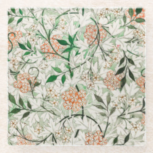 Dessous-de-verre En Verre William Morris Jardin Fleur de Jasmin Classique