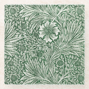 Dessous-de-verre En Verre william morris marigold vert floral fleur
