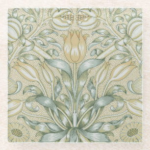 Dessous-de-verre En Verre William Morris Motif Grenade Antique Lily