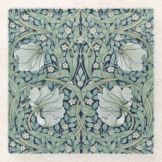 Dessous-de-verre en verre: WILLIAM MORRIS : PIMPER (Devant)