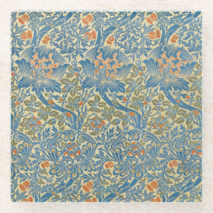 Dessous-de-verre En Verre William Morris Rose & Chardon Floral Bleu