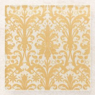 Dessous-de-verre En Verre William Morris Saule & Or Damassé Luxe