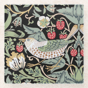 Dessous-de-verre En Verre William Morris Strawberry Thief I Black Birds