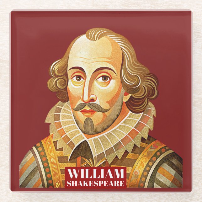 Dessous-de-verre En Verre William Shakespeare illustration de portrait de To (Devant)