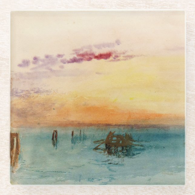 Dessous-de-verre En Verre William Turner - La lagune près de Venise au couch (Devant)