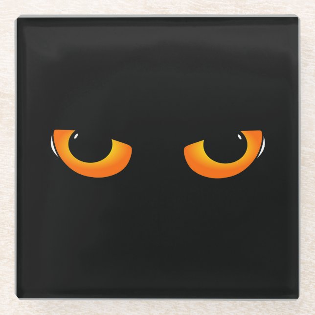 Dessous-de-verre En Verre Yeux de chat effrayants (Devant)