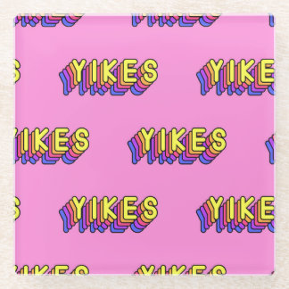 Dessous-de-verre En Verre Yikes Mots : Papier Peint Vintage Rose.