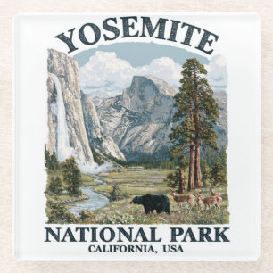 Dessous-de-verre En Verre Yosemite Parc National Aquarelle 
