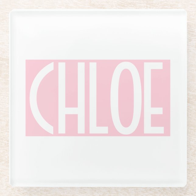 Dessous-de-verre En Verre Your | Bold White Text on Light Pink (Devant)