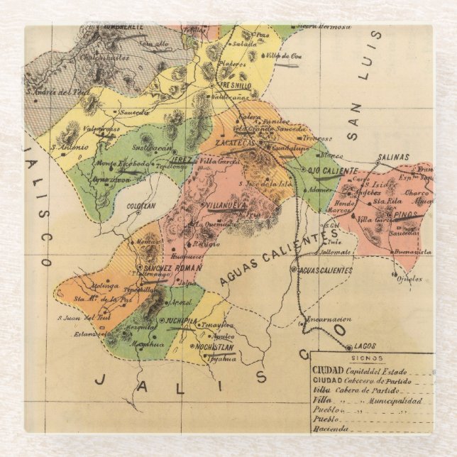 Dessous-de-verre En Verre Zacatecas, Mexique (Devant)