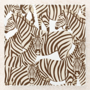 Dessous-de-verre En Verre Zèbres, savane sauvage, motif sans soudure