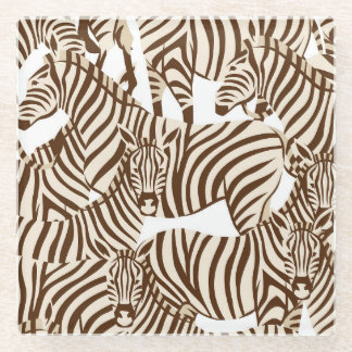 Dessous-de-verre En Verre Zèbres, savane sauvage, motif sans soudure