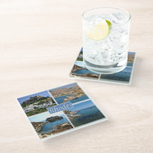 Dessous-de-verre En Verre zGR025 RHODES, Grèce, Europe,