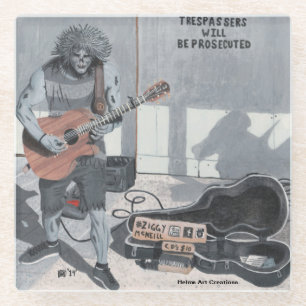 Dessous-de-verre En Verre Zombie Guitar Rock Musique Musicien Dessous de ver