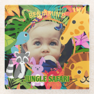 Dessous-de-verre En Verre Zoo Wild Animal Jungle Safari Anniversaire de enfa