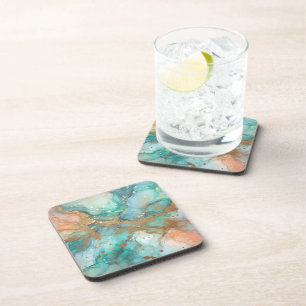 Dessous-de-verre Encre alcoolique bleue et verte