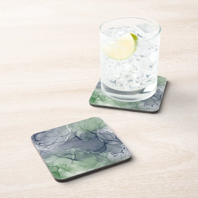 Dessous-de-verre Encre alcoolique verte (Côté Droit)