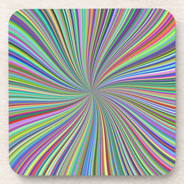 Dessous-de-verre Énergétique Colorful Ribbon Sunburst (Devant)