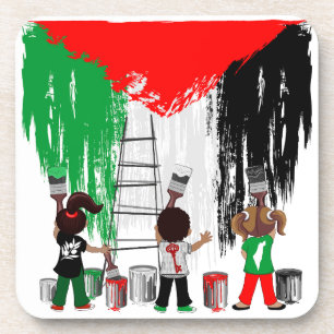 Dessous-de-verre Enfants de Gaza peignant le drapeau de la Palestin