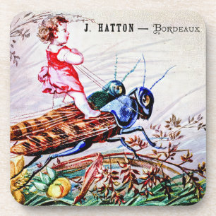 Dessous-de-verre Enfants Riding Grasshoppers