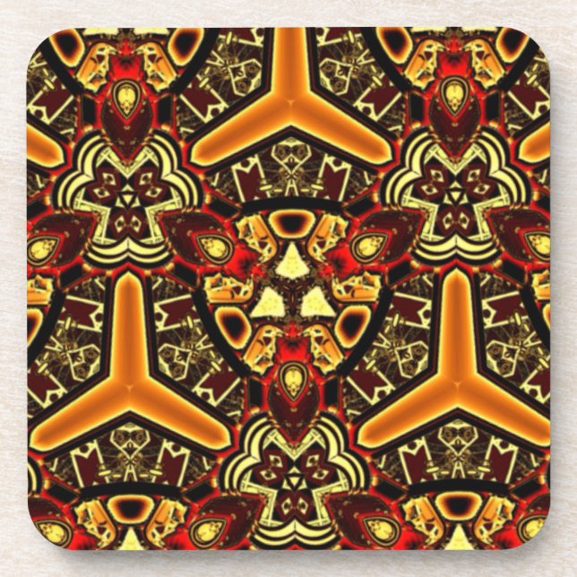 Dessous-de-verre Ensemble abstrait de luxe de concepteur de tribal (Devant)