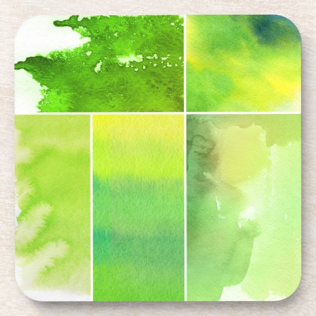 Dessous-de-verre Ensemble d'abrégé sur aquarelle peint à la main (Devant)