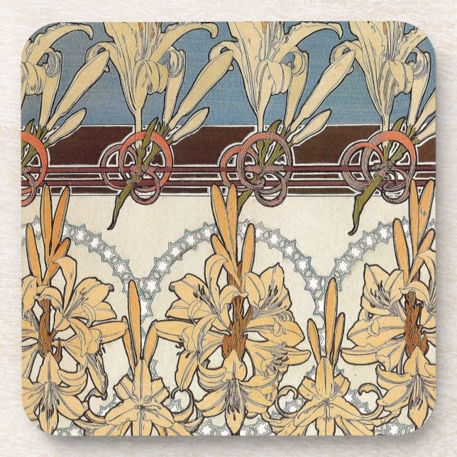 Dessous-de-verre Ensemble de 6 sous-verres Art nouveau (Devant)