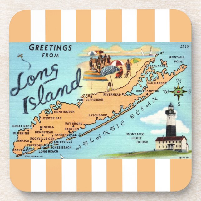 Dessous-de-verre Ensemble de sous-verres Long Island Greetings (Devant)