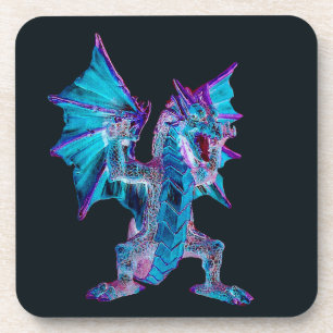 Dessous-de-verre Ensemble inspiré du mythe du dragon aux braises bl