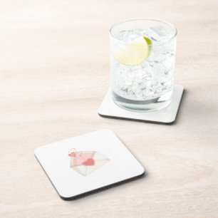 Dessous-de-verre Enveloppe de lettre d'amour à l'aquarelle pour la