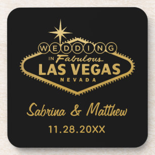 Dessous-de-verre Épouser en faveur de mariage de signe de Las Vega