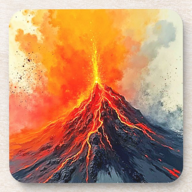 Dessous-de-verre Éruption volcanique : puissance brute (Devant)