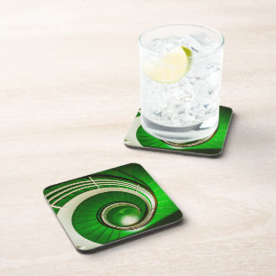 Dessous-de-verre Escalier vert circulaire