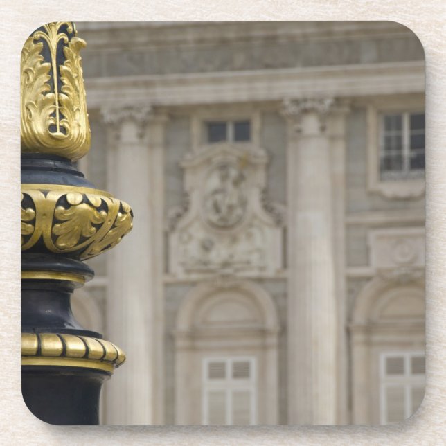 Dessous-de-verre Espagne, Madrid. Palais royal, lampe dorée ornée (Devant)