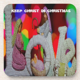 Dessous-de-verre Essence de Noël avec l'amour de la crèche