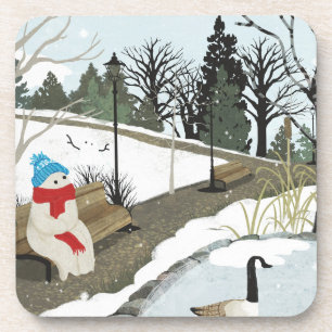 Dessous-de-verre Étang aux canards - Hiver
