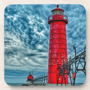 Dessous-de-verre États-Unis, Grand Haven, Michigan, phare