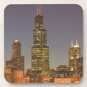 Dessous-de-verre États-Unis, Illinois, Chicago : Skyline de la vill