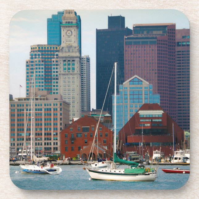 Dessous-de-verre États-Unis, Massachusetts. Skyline du front de mer (Devant)