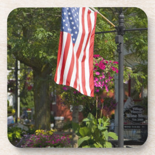 Dessous-de-verre États-Unis, New York, Lewiston. Drapeau américain