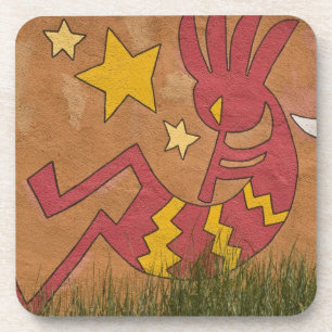 Dessous-de-verre États-Unis, Nouveau-Mexique, Père Noël Fe. Murale 