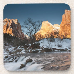 Dessous-de-verre États-Unis, Utah, parc national de Zion. Lever de